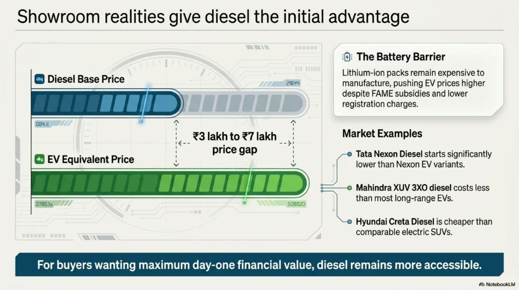 Diesel Upfront cost advantage