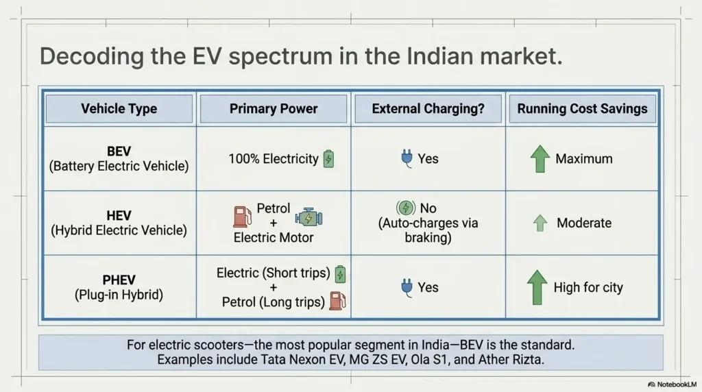 EV market spectrum in India