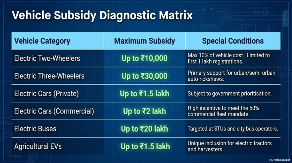 Maharashtra ev subsidy matrix